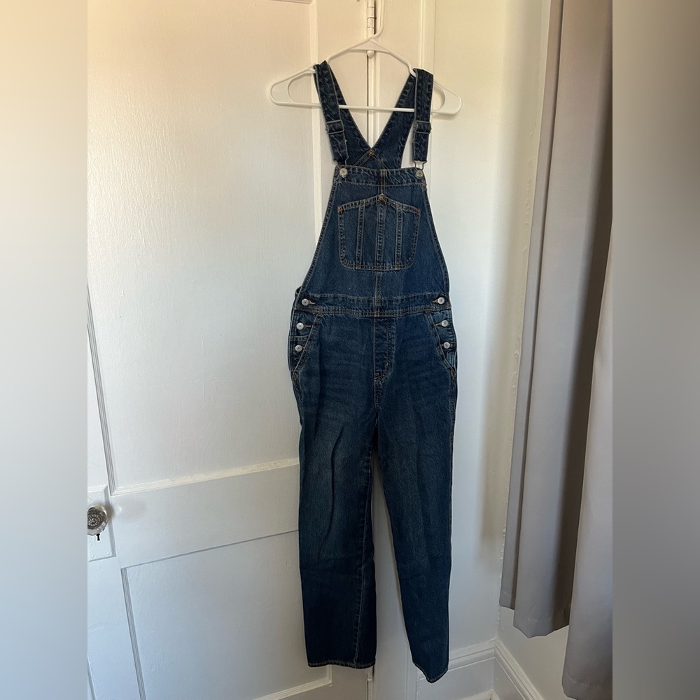 Old Navy Classic Dark Wash Denim Overalls size 6 tall